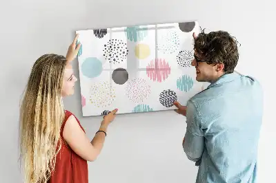 Magnetisch glazen schrijfbord voor notities en foto's met geometrisch patroon