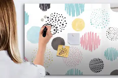 Magnetisch glazen schrijfbord voor notities en foto's met geometrisch patroon