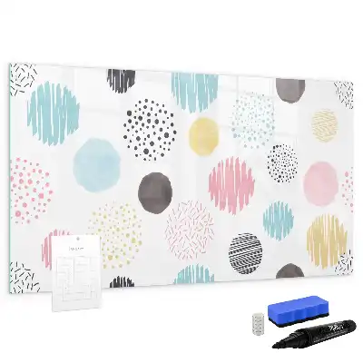 Magnetisch glazen schrijfbord voor notities en foto's met geometrisch patroon
