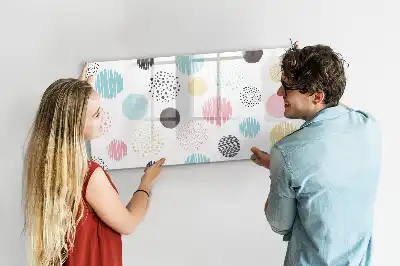 Magnetisch glazen schrijfbord voor notities en foto's met geometrisch patroon