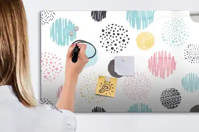 Magnetisch glazen schrijfbord voor notities en foto's met geometrisch patroon