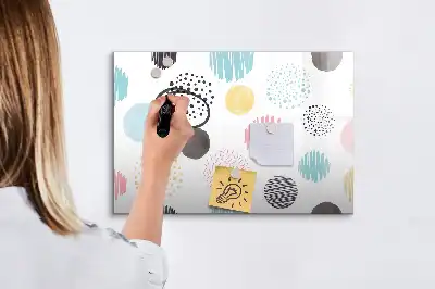 Magnetisch glazen schrijfbord voor notities en foto's met geometrisch patroon