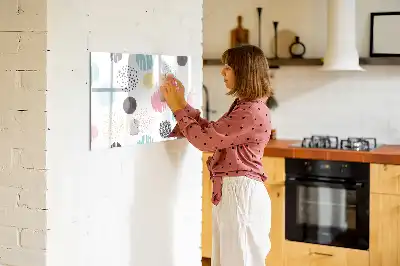Magnetisch glazen schrijfbord voor notities en foto's met geometrisch patroon