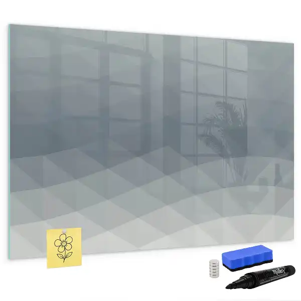 Magnetisch glazen schrijfbord voor notities en foto's uitvoering Golven