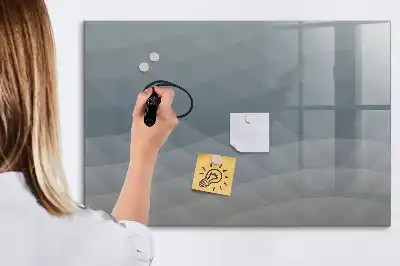 Magnetisch glazen schrijfbord voor notities en foto's uitvoering Golven