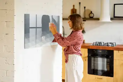 Magnetisch glazen schrijfbord voor notities en foto's uitvoering Golven