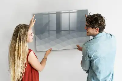 Magnetisch glazen schrijfbord voor notities en foto's uitvoering Golven