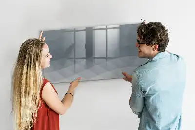 Magnetisch glazen schrijfbord voor notities en foto's uitvoering Golven