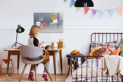 Magnetisch glazen schrijfbord voor notities en foto's uitvoering Golven