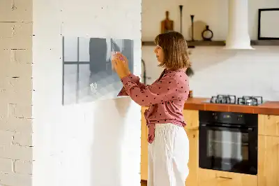 Magnetisch glazen schrijfbord voor notities en foto's uitvoering Golven