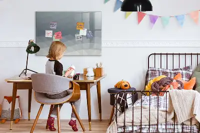 Magnetisch glazen schrijfbord voor notities en foto's uitvoering Golven