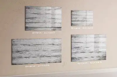 Beschrijfbaar glazen magneetbord met design uitvoering met geverfde planken