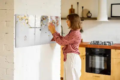 Magnetisch glazen schrijfbord met sterrenprint