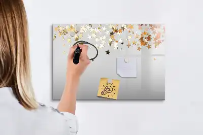 Magnetisch glazen schrijfbord met sterrenprint