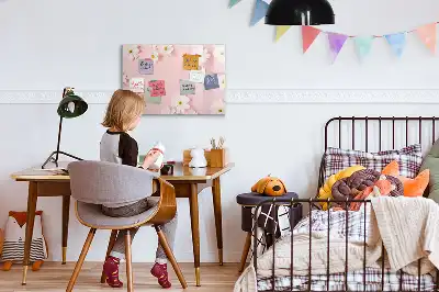 Beschrijfbaar glazen magneetbord met madeliefjes design