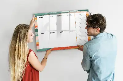 Magnetisch glazen weekplanner voor notities en foto's in retrostijl