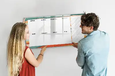 Magnetisch glazen weekplanner voor notities en foto's in retrostijl