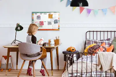 Magnetisch glazen weekplanner voor notities en foto's in retrostijl