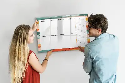Magnetisch glazen weekplanner voor notities en foto's in retrostijl