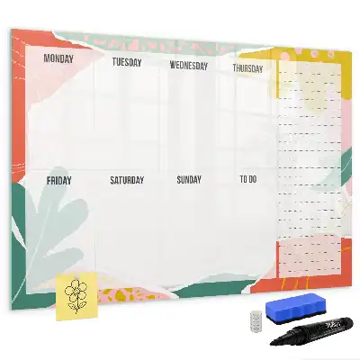 Beschrijfbare glazen weekplanner met modern design