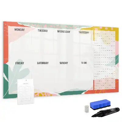 Beschrijfbare glazen weekplanner met modern design