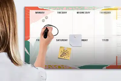Beschrijfbare glazen weekplanner met modern design