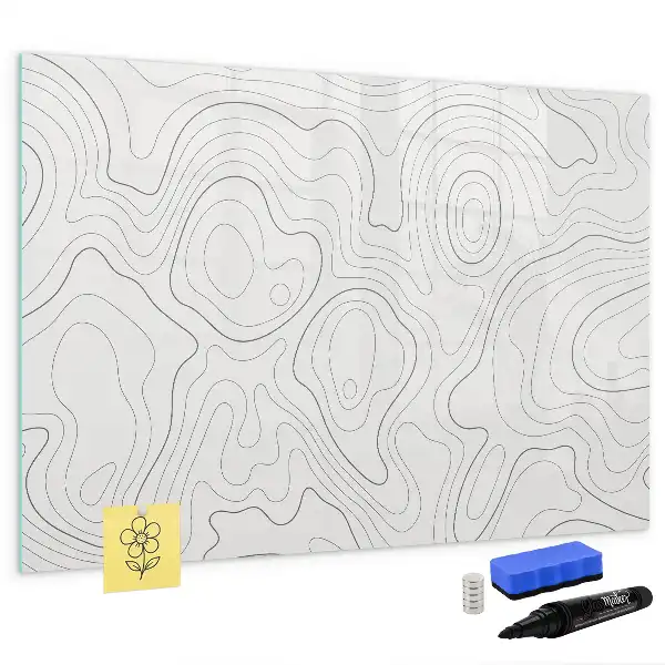 Magnetisch glazen schrijfbord voor notities en foto's met abstracte vlekken