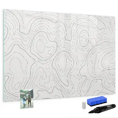 Magnetisch glazen schrijfbord voor notities en foto's met abstracte vlekken