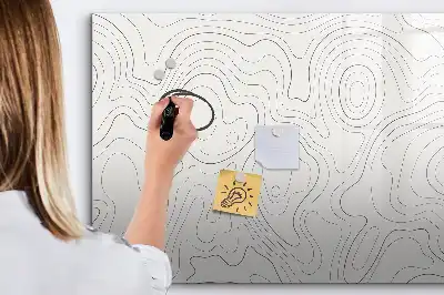 Magnetisch glazen schrijfbord voor notities en foto's met abstracte vlekken