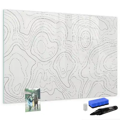 Magnetisch glazen schrijfbord voor notities en foto's met abstracte vlekken