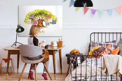 Beschrijfbaar glazen magneetbord met stamboom design