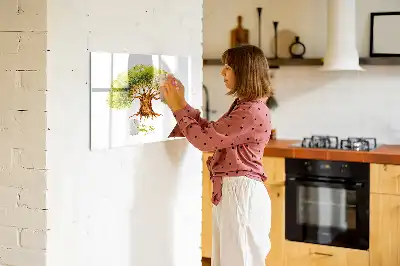 Beschrijfbaar glazen magneetbord met stamboom design
