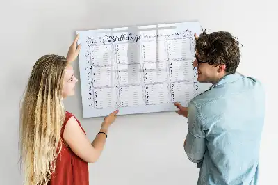 Beschrijfbaar glazen magneetbord met design verjaardagskaart