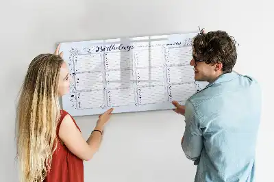 Beschrijfbaar glazen magneetbord met design verjaardagskaart