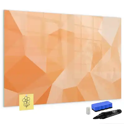 Beschrijfbaar glazen magneetbord met abstract driehoekdesign