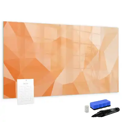 Beschrijfbaar glazen magneetbord met abstract driehoekdesign