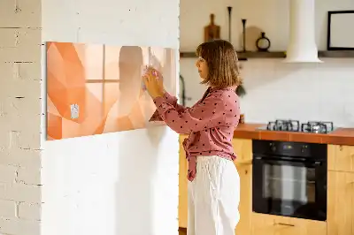 Beschrijfbaar glazen magneetbord met abstract driehoekdesign