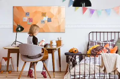 Beschrijfbaar glazen magneetbord met abstract driehoekdesign