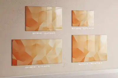 Beschrijfbaar glazen magneetbord met abstract driehoekdesign