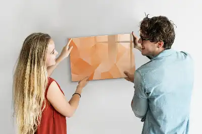Beschrijfbaar glazen magneetbord met abstract driehoekdesign