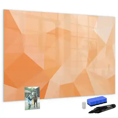 Beschrijfbaar glazen magneetbord met abstract driehoekdesign