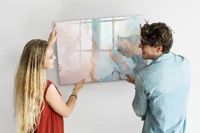 Magnetisch glazen schrijfbord abstract beeld voor notities en foto's