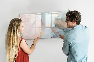 Magnetisch glazen schrijfbord abstract beeld voor notities en foto's