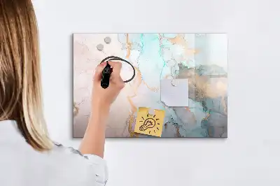Magnetisch glazen schrijfbord abstract beeld voor notities en foto's
