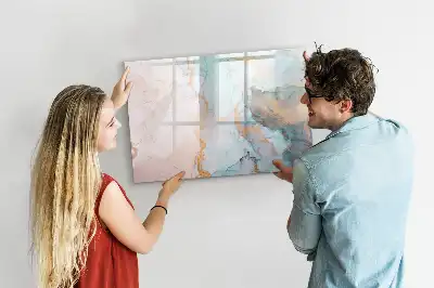 Magnetisch glazen schrijfbord abstract beeld voor notities en foto's