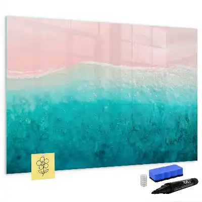 Magnetisch glazen schrijfbord met print van strand en zee