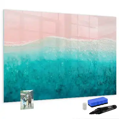 Magnetisch glazen schrijfbord met print van strand en zee
