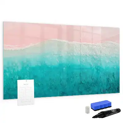 Magnetisch glazen schrijfbord met print van strand en zee