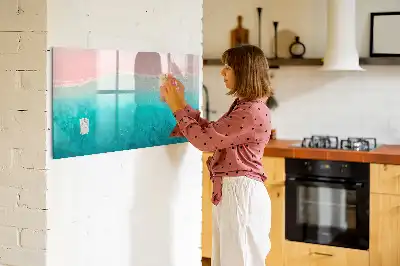 Magnetisch glazen schrijfbord met print van strand en zee