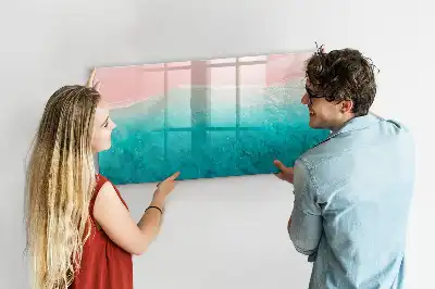 Magnetisch glazen schrijfbord met print van strand en zee
